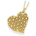 18K Diamond Matte Finish Diamond Beehive Heart