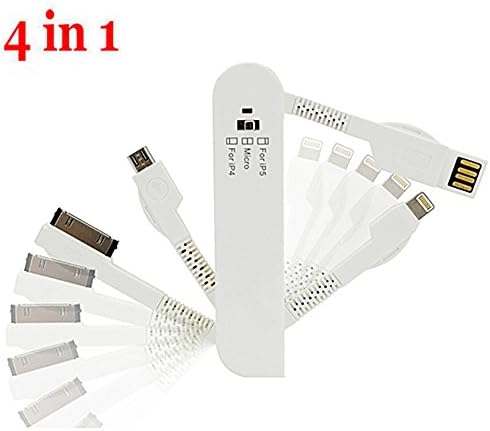Apple Charger , Totoo 3 in 1 Swiss Knife Shape Multifunctional USB Portable Cable Set Micro Usb for Ipad,Ipod,Iphone 6,Iphone 4/4s/5/5s, Samsung Galaxy, Htc, Other Micro USB Samrt Phones (white)