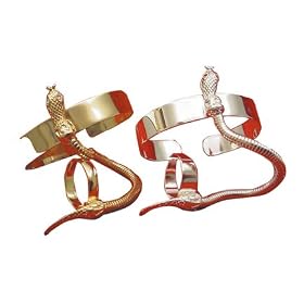 Gold Snake Bracelet and Ring Costume Accessory