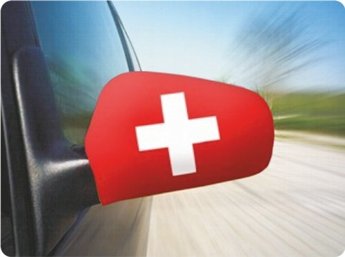 Außenspiegelflagge 2er-Set Schweiz – das original mFlax-Produkt! Für Ihre Sicherheit mit DEKRA-Gutachten! FIFA WM 2014 Brasilien ~~~~~ schneller Versand innerhalb 24 Stunden ~~~~~