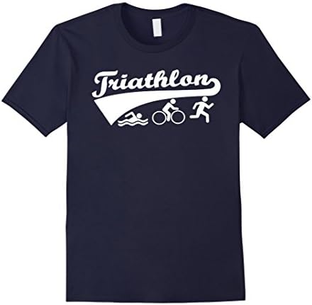 Men's Swim Bike Run Triathlon T-Shirt For Triathletes Large Navy