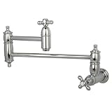 Kingston Brass KS3101AX Pot Filler, Metal Cross Handle, Polished Chrome [並行輸入品]