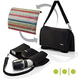 Shootsac Deluxe Shooters Kit, Basic Black Neoprene Lens Bag plus interchangeable Festive Cover.