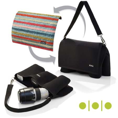 Shootsac Deluxe Shooters Kit, Basic Black Neoprene Lens Bag plus interchangeable Festive Cover.