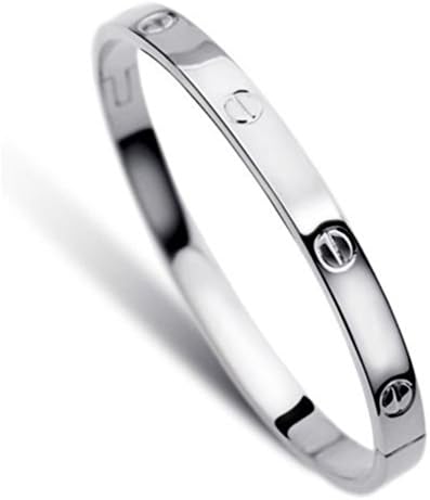 Fashion Jewelry Love Heart 18k White Gold Love Couple Bracelet Classic Screw Bangle