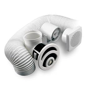 Epicair Shower kit in white with fan & light 125mm Timer