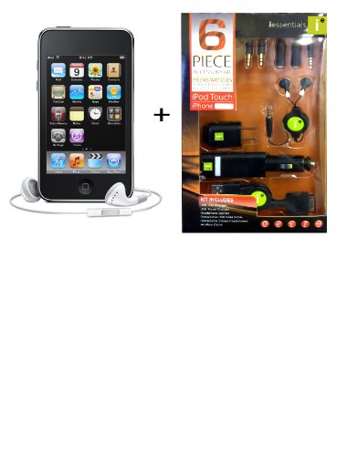 Apple iPod touch 8 GB (3rd Generation) - REFURBISHED + 6 Pc iESSENTIALS KIT (Includes Auxiliary Cable)