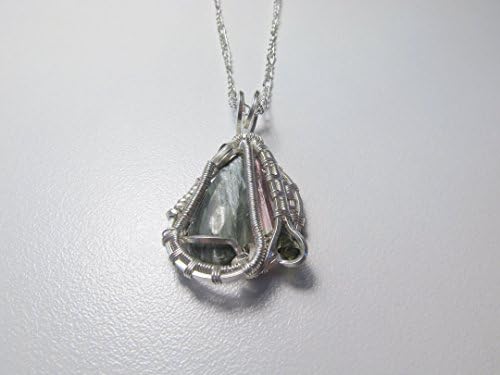Green Kyanite Watermelon Tourmaline Green Tourmaline Sterling Silver Wrapped Pendant Wire Wrap Mini Pendy