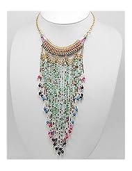 Cotton Seed Bead Necklace In Zinc