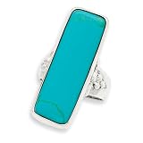 Sterling Silver Rectangle Turquoise Ring