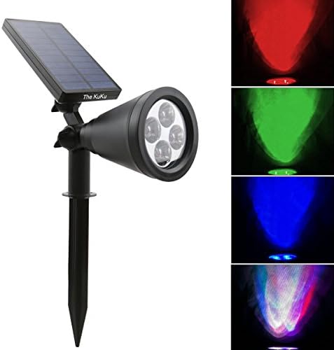Color Change Outdoor Solar Landscape Spotlight-Waterproof - Adjustable-Security Solar Garden Path lights-Auto-on At Night/Auto-off By Day