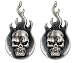Skull Flame Studs - Collectible Jewelry Accessory Dangle Studs Jewel