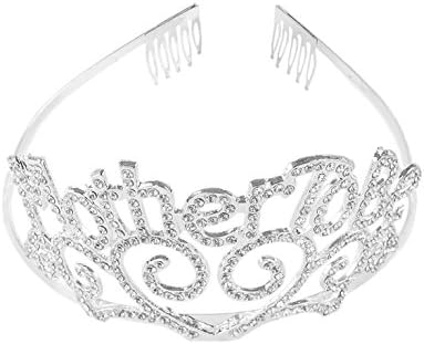 Metal Mother To Be Silver Tiara Hearts Crown with Sparkling Rhinestones for Baby Shower Future Expecting Mom Accessory and Decorations Gift by Super Z Outlet®