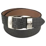 Black Triple Cube Plaid Design Wide Belt