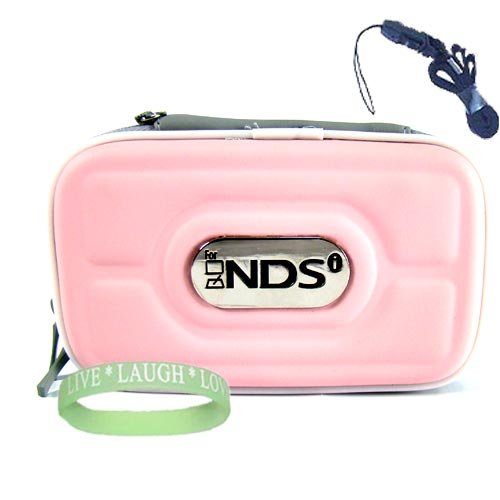 Nintendo Dsi Custom Carrying Case ( Pink ) + Vangoddy Tm, Live*laugh*love Wrist Band!!! Picture