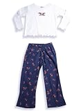 Anita G - Toddler Girls 2-Piece Long Sleeved Pant Set, White, Blue