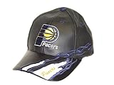 100% leather Indiana Pacers NBA Reebok ball cap hat - one size fit- color: black