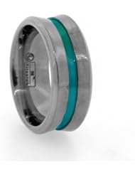 9mm Gray Titanium Concave Ring with Colored Anodized Color Inlay