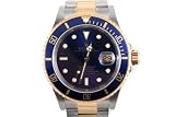 Rolex Mens 2 Tone Submariner Blue Dial White Markers