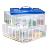 Craft Storage Box - Large 2 Layer Square - Blue Snap 'n Stack by Snapware