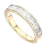 14K Yellow Gold Baguette & Princess Diamond Band Ring (1.00 ctw)