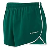 Mens Brooks Podium Split Short, Color:Forest/White, S