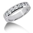 14K White Gold Men's Round Cut Diamond Wedding Band (1.12ct.tw, HI Color, SI2-3 Clarity)