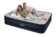 Luftbett Deluxe Pillow grey-blue "Queen", 230V inkl. eingebauter Luftpumpe,152 x 203 x 48 cm (L x B x H)