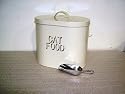 Cream Enamel Cat Food Bin