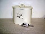 Cream Enamel Cat Food Bin
