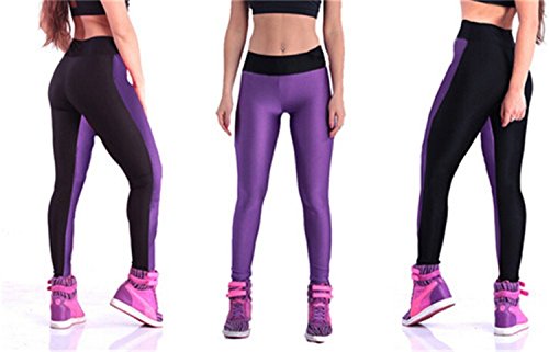 Women's High Waist Stretch Skinny Shiny Spandex Leggings Pants Slim Fit Tights