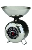 Typhoon Capsule Gloss Black Kitchen Scale with Steel Body and Stainless Steel Trim and Bowl
