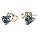 Jewelry : Stylish Elegance 1.04 cts Heart Shape London Topaz Diamond Earrings 14Kt Yellow Gold
