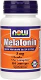 NOW Foods Melatonin 3mg Chewable, 180-Lozenges