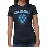 NCAA Columbia University Lions Ladies Distressed Primary Junior's Tri-Blend T-Shirt - Navy Blue