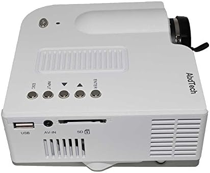Mini Multimedia LED Projector Home Cinema Theater Cinema Theater for Dvds Home Cinema Theater VGA Hdmi USB Sd Card (White)
