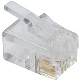 Modular Headset Connector 4P4C Plug Connectors Crimp End RJ9/RJ22 for Phone Headset Cable (100 pack) TP808 ...