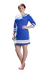 Plus Size Above the Knee 3/4 Sleeves Acetate/Cotton/Polyester/Spandex Mini Dress 