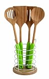 Quid - 1694013 - Cycas - 4 Ustensiles + Support Bambou - Bambou