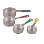 Fox Run Set of Four Stainless Steel Measuring Cups with Colored Handles