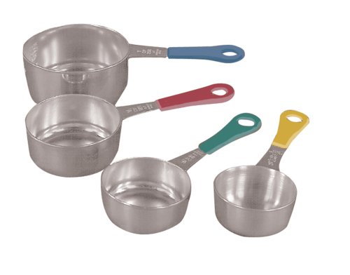 Fox Run Set of Four Stainless Steel Measuring Cups with Colored Handles