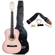 Austin Bazaar 38 Inch Pink Acoustic Guitar with Gig Bag and Accessories