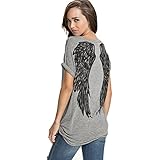 FV RELAY&reg; Womens Summer Fashion Angel Wing Loose Tops Short Sleeve T-Shirt Tee