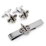 New Orleans Saints Cufflinks and Tie Bar Gift Set-CLI-PD-NOS-CT