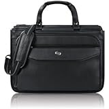 Solo Classic 15.6" Laptop Triple Compartment Briefcase, Black, CLS346-4