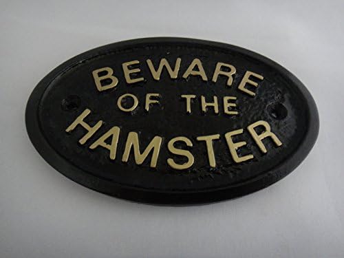 Beware of the Hamster House Door Plaque Wall Sign