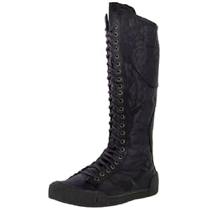Buy JUMP Dandy Ladies Casual Lace Up Mid Calf Textured Leather Boots Shoes Purple
