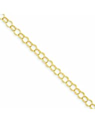 Genuine 14K Yellow Gold 4.8mm Triple Link Charm Bracelet 8 Inches 2 Grams Of Gold 100% Satisfaction Guaranteed.