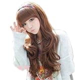 Cool2day Long Sexy&Cute Curly hair LIGHT BROWN women's full wigs Cosplay Party Fancy Dress Wig jf010320