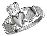 Sterling Silver Mens Large Claddagh Heart in Hands Ring